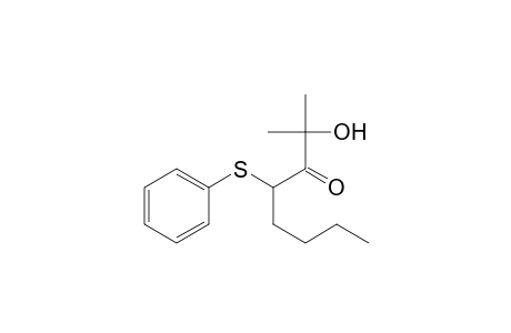 3-Octanone, 2-hydroxy-2-methyl-4-(phenylthio)-