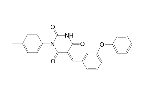 (5E)-1-(4-methylphenyl)-5-[(3-phenoxyphenyl)methylidene]-1,3-diazinane-2,4,6-trione