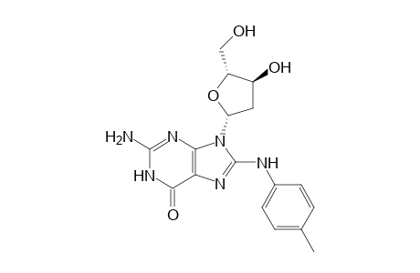 2-amino-9-[(2R,4S,5R)-4-hydroxy-5-(hydroxymethyl)-2-oxolanyl]-8-(4-methylanilino)-3H-purin-6-one
