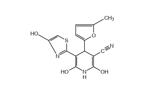 1,4-dihydro-2,6-dihydroxy-5-(4-hydroxy-2-thiazolyl)-4-(5-methyl-2-furyl)nicotinonitrile