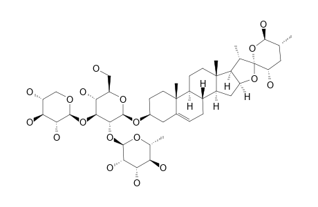 INDIOSIDE-A;(23S,25R,26R)-SPIROST-5-EN-3-BETA,23,26-TRIOL-3-O-[ALPHA-L-RHAMNOPYRANOSYL-(1->2)-[BETA-D-XYLOPARANOSYL-(1->3)]-BETA-D-GLUCOPYRANOSIDE]