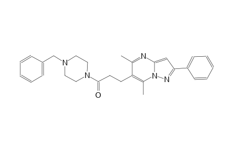 pyrazolo[1,5-a]pyrimidine, 5,7-dimethyl-6-[3-oxo-3-[4-(phenylmethyl)-1-piperazinyl]propyl]-2-phenyl-