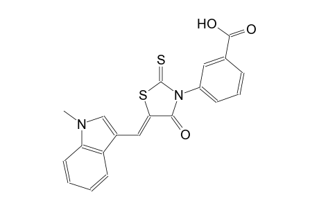 3-{(5Z)-5-[(1-methyl-1H-indol-3-yl)methylene]-4-oxo-2-thioxo-1,3-thiazolidin-3-yl}benzoic acid