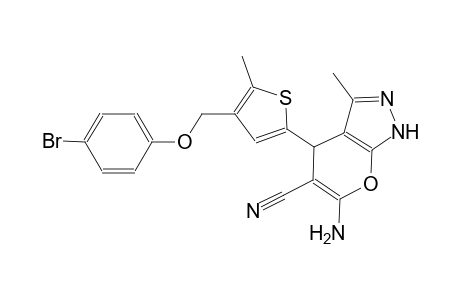 6-amino-4-{4-[(4-bromophenoxy)methyl]-5-methyl-2-thienyl}-3-methyl-1,4-dihydropyrano[2,3-c]pyrazole-5-carbonitrile
