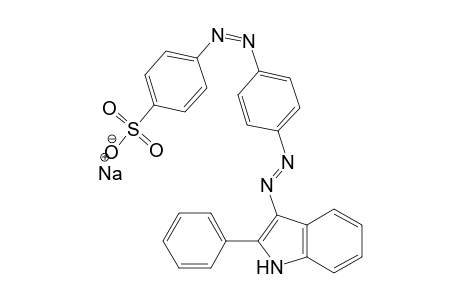 Benzenesulfonic acid, 4-[[4-[(2-phenyl-1H-indol-3-yl)azo]p-(p-Aminophenylazo)benzolsulfonic acid->2-phenylindolPhenyl]azo]-, monosodium salt