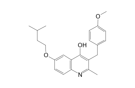 3-[(4-methoxyphenyl)methyl]-2-methyl-6-(3-methylbutoxy)-1H-quinolin-4-one