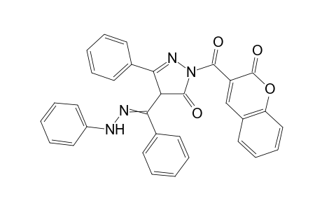 2-(2-Oxo-2H-chromene-3-carbonyl)-5-phenyl-4-(phenyl(2-phenylhydrazono)methyl)-2,4-dihydro-3H-pyrazol-3-one