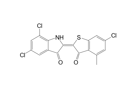 3H-Indol-3-one, 5,7-dichloro-2-(6-chloro-4-methyl-3-oxobenzo[b]thien-2(3H)-ylidene)-1,2-dihydro-