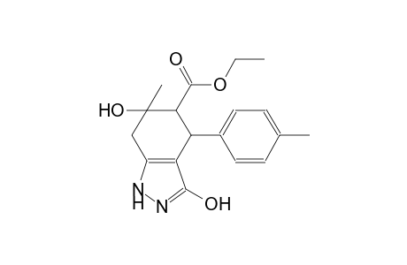 1H-indazole-5-carboxylic acid, 4,5,6,7-tetrahydro-3,6-dihydroxy-6-methyl-4-(4-methylphenyl)-, ethyl ester