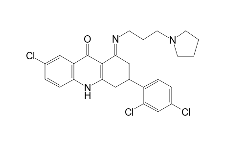 (1E)-7-Chloro-3-(2,4-dichlorophenyl)-1-([(E)-3-(1-pyrrolidinyl)propyl]imino)-1,3,4,10-tetrahydro-9(2H)-acridinone