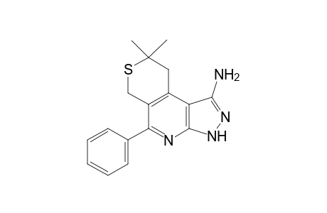 8,8-Dimethyl-5-phenyl-3,6,8,9-tetrahydropyrazolo[3,4-b]thiopyrano[4,3-d]pyridin-1-amine