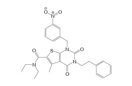 thieno[2,3-d]pyrimidine-6-carboxamide, N,N-diethyl-1,2,3,4-tetrahydro-5-methyl-1-[(3-nitrophenyl)methyl]-2,4-dioxo-3-(2-phenylethyl)-