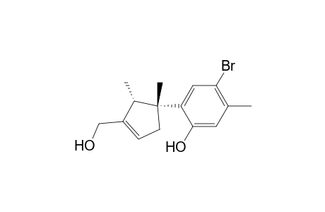 4-Bromanyl-2-[(1R,2R)-3-(hydroxymethyl)-1,2-dimethyl-cyclopent-3-en-1-yl]-5-methyl-phenol