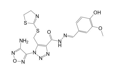 1-(4-amino-1,2,5-oxadiazol-3-yl)-5-[(4,5-dihydro-1,3-thiazol-2-ylsulfanyl)methyl]-N'-[(E)-(4-hydroxy-3-methoxyphenyl)methylidene]-1H-1,2,3-triazole-4-carbohydrazide