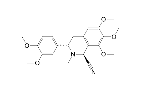 trans-1-Cyano-3-(3,4-dimethoxyphenyl)-6,7,8-trimethoxy-2-methyl-1,2,3,4-tetrahydroisoquinoline