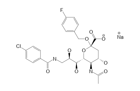 SODIUM_(4-FLUOROBENZYL_5-ACETAMIDO-9-(4-CHLOROBENZAMIDO)-3,5,9-TRIDEOXY-D-GLYCERO-ALPHA-D-GALACTO-2-NONULOPYRANOSID)-ONATE