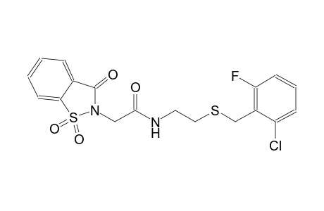 N-{2-[(2-chloro-6-fluorobenzyl)sulfanyl]ethyl}-2-(1,1-dioxido-3-oxo-1,2-benzisothiazol-2(3H)-yl)acetamide