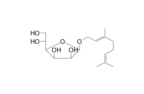 (2E)-3,7-Dimethyl-2,6-octadienyl hexofuranoside