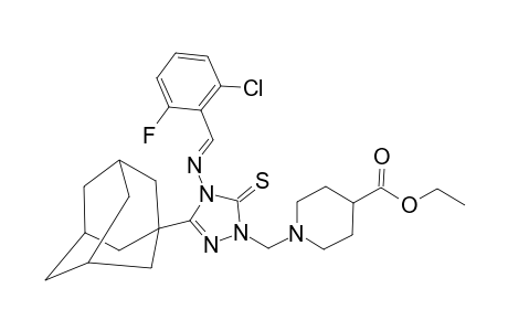 5-(1-ADAMANTYL)-4-(2-CHLORO-6-FLUOROBENZYLIDENEAMINO)-2-(4-ETHOXYCARBONYL-1-PIPERIDYLMETHYL)-1,2,4-TRIAZOLINE-3-THIONE