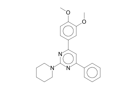4-(3,4-Dimethoxyphenyl)-6-phenyl-2-(1-piperidinyl)pyrimidine