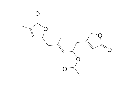 Acetic acid (E)-3-methyl-4-(4-methyl-5-oxo-2,5-dihydro-furan-2-yl)-1-(5-oxo-2,5-dihydro-furan-3-ylmethyl)-but-2-enyl ester