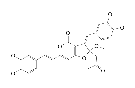PHELLIGRIDIN_F;83Z)-3-(3,4-DIHYDROXYBENZYLIDENE)-6-(3,4-DIHYDROXYSTYRYL)-2,3-DIHYDRO-2-METHOXY-2-(2-OXO-PROPYL)-FURO-[3.2-C]-PYRAN-4-ONE