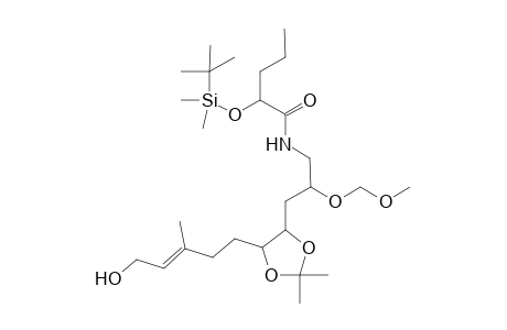 2-[(t-Butyldimethylsilyl)oxy]pentanoyl [3'-[2",2"-dimethyl-5"-[5"'-hydroxy-3"'-methylpent-3''-enyl]-[1",3"]-dioxolan-4"-yl}-2'-[(methoxy)methoxypropyl)-amide
