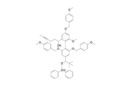 1-[4'-(tert-Butyldiphenylsiloxymethyl)-6-methoxy-4,2',6'-tris-(4-methoxybenzyloxy)biphenyl-2-yl]hex-4-yn-1-ol