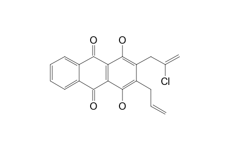2-(2'-chloroprop-2'-enyl)-1,4-dihydroxy-3-(prop-2''-enyl)anthraquinone