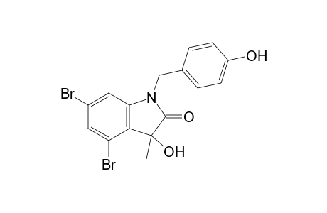 4,6-bis(bromanyl)-1-[(4-hydroxyphenyl)methyl]-3-methyl-3-oxidanyl-indol-2-one