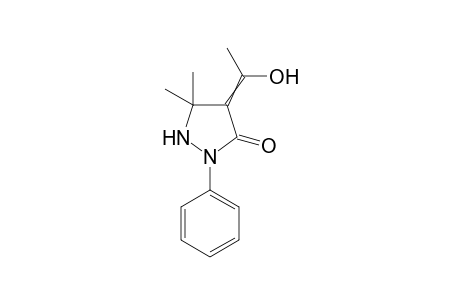 4-(1-hydroxyethylidene)-5,5-dimethyl-2-phenyl-pyrazolidin-3-one