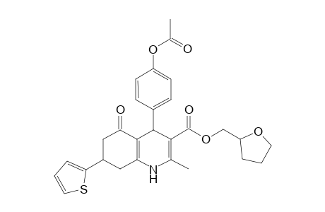4-(4-acetoxyphenyl)-5-keto-2-methyl-7-(2-thienyl)-4,6,7,8-tetrahydro-1H-quinoline-3-carboxylic acid tetrahydrofurfuryl ester