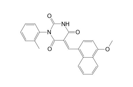 (5E)-5-[(4-Methoxy-1-naphthyl)methylene]-1-(2-methylphenyl)-2,4,6(1H,3H,5H)-pyrimidinetrione