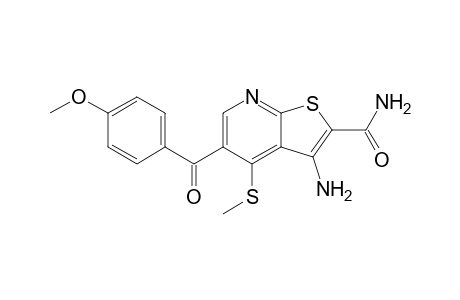 3-Amino-5-(4'-methoxybenzoyl)-4-(methylthio)thieno[2,3-b]pyridine-2-carboxamide