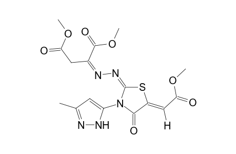 (Z)-Methyl 1-(2-methoxy-2-oxoethyl)-2-[(Z)-5-(2-methoxy-2- oxoethylidene)-3-(3-methyl-1H-pyrazol-5-yl)-4-oxothiazolidin-2-ylidene)]hydrazinecarboxylate