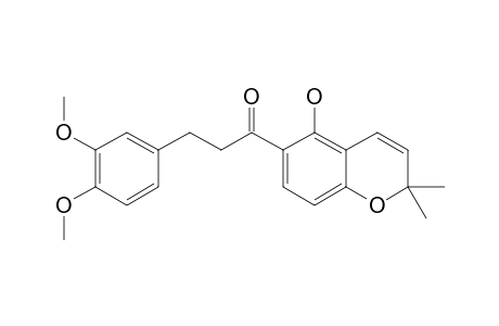 3-(3,4-DIMETHOXYPHENYL)-1-(5-HYDROXY-2,2-DIMETHYL-2H-CHROMEN-6-YL)-PROPANONE