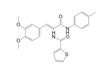 N-[(Z)-2-(3,4-dimethoxyphenyl)-1-(4-toluidinocarbonyl)ethenyl]-2-thiophenecarboxamide