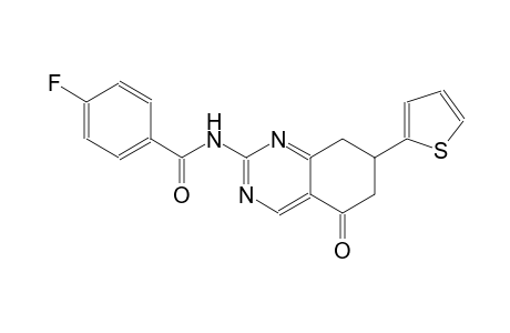4-fluoro-N-[5-oxo-7-(2-thienyl)-5,6,7,8-tetrahydro-2-quinazolinyl]benzamide
