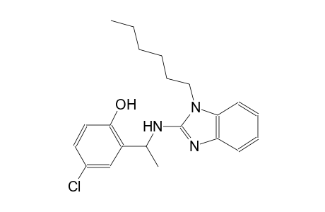 4-chloro-2-{1-[(1-hexyl-1H-benzimidazol-2-yl)amino]ethyl}phenol