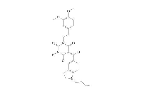 (5E)-5-[(1-butyl-2,3-dihydro-1H-indol-5-yl)methylene]-1-[2-(3,4-dimethoxyphenyl)ethyl]-2,4,6(1H,3H,5H)-pyrimidinetrione