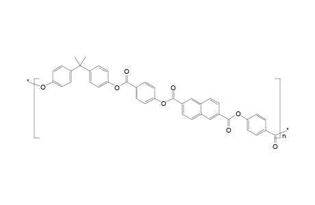Polyester based on bisphenol-a, 4-hydroxybenzoic and 2,6-naphthalenedicarboxylic acids