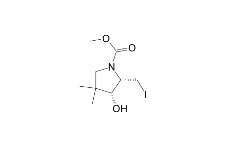 1-Pyrrolidinecarboxylic acid, 3-hydroxy-2-(iodomethyl)-4,4-dimethyl-, methyl ester, cis-