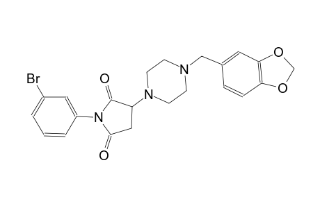 3-[4-(1,3-benzodioxol-5-ylmethyl)-1-piperazinyl]-1-(3-bromophenyl)-2,5-pyrrolidinedione