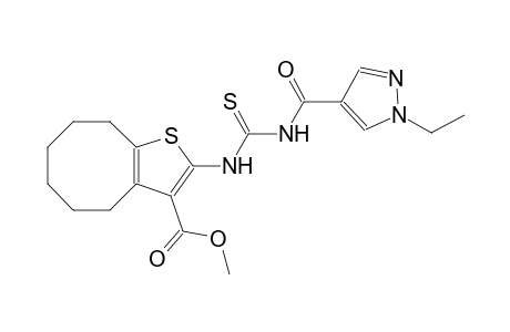 methyl 2-[({[(1-ethyl-1H-pyrazol-4-yl)carbonyl]amino}carbothioyl)amino]-4,5,6,7,8,9-hexahydrocycloocta[b]thiophene-3-carboxylate