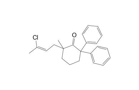 Cyclohexanone, 2-(3-chloro-2-butenyl)-2-methyl-6,6-diphenyl-
