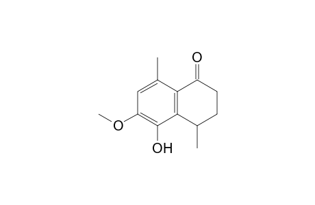 1(2H)-Naphthalenone, 3,4-dihydro-5-hydroxy-6-methoxy-4,8-dimethyl-, (.+-.)-