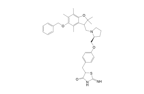 5-[4-[N-[(3R/S)-2,3-Dihydro-5-benzyloxy-2,2,4,6,7-pentamethylbenzofuran-3-ylmethyl)-(2S)-pyrrolidin-2-ylmethoxy]phenylmethyl]-2-imino-4-thiazolidinone