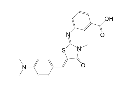 3-({(2E,5Z)-5-[4-(dimethylamino)benzylidene]-3-methyl-4-oxo-1,3-thiazolidin-2-ylidene}amino)benzoic acid