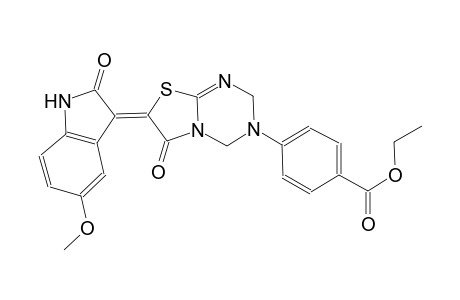 ethyl 4-((7Z)-7-(5-methoxy-2-oxo-1,2-dihydro-3H-indol-3-ylidene)-6-oxo-6,7-dihydro-2H-[1,3]thiazolo[3,2-a][1,3,5]triazin-3(4H)-yl)benzoate