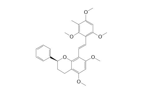 2H-1-Benzopyran, 3,4-dihydro-5,7-dimethoxy-2-phenyl-8-[2-(2,4,6-trimethoxy-3-methylphenyl)ethenyl]-, [S-(E)]-